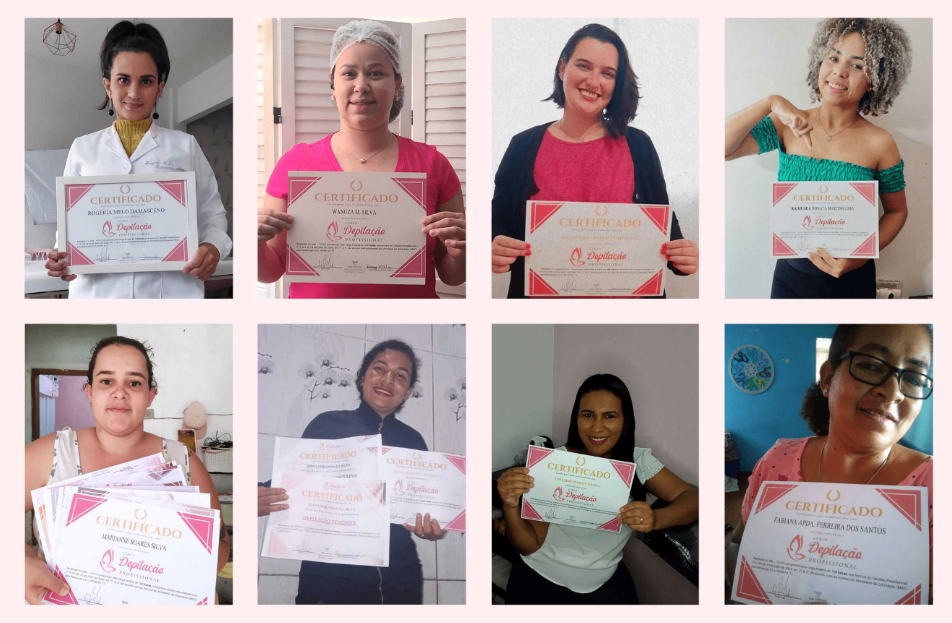 Alunas com certificado